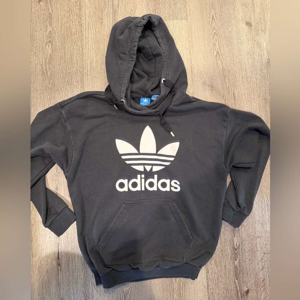 Adidas Men's Charcoal Hoodie Sweater